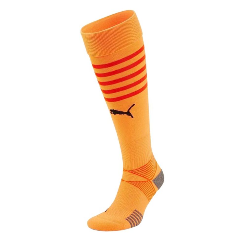 Puma Childrens/Kids Hooped Football Socks / Neon Citrus